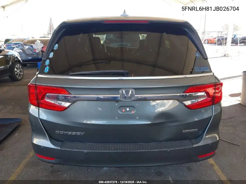 5FNRL6H81JB026704 2018 Honda Odyssey Touring
