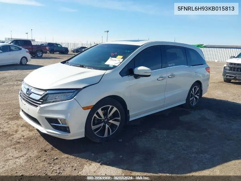 2019 Honda Odyssey Elite VIN: 5FNRL6H93KB015813 Lot: 39561560