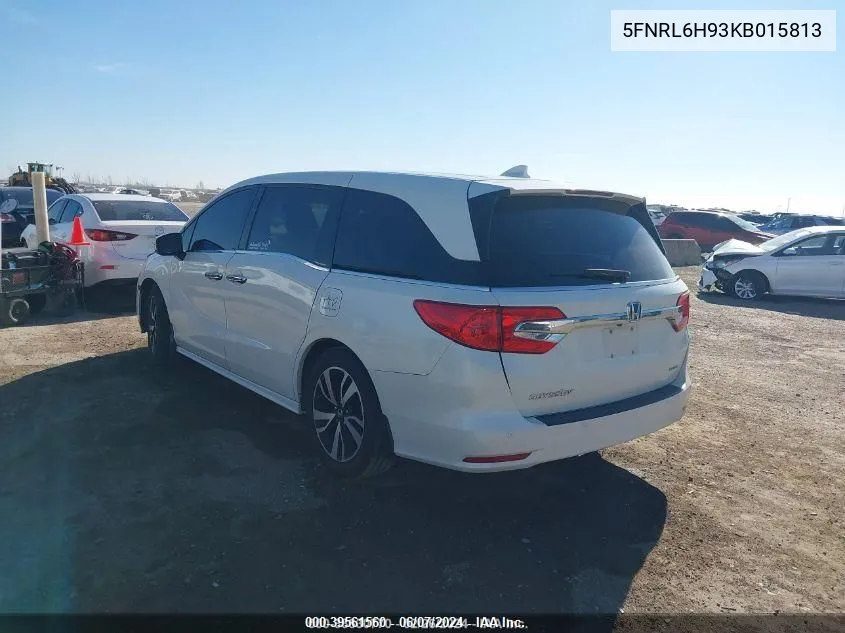 2019 Honda Odyssey Elite VIN: 5FNRL6H93KB015813 Lot: 39561560