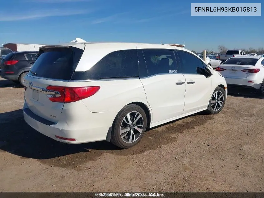 2019 Honda Odyssey Elite VIN: 5FNRL6H93KB015813 Lot: 39561560