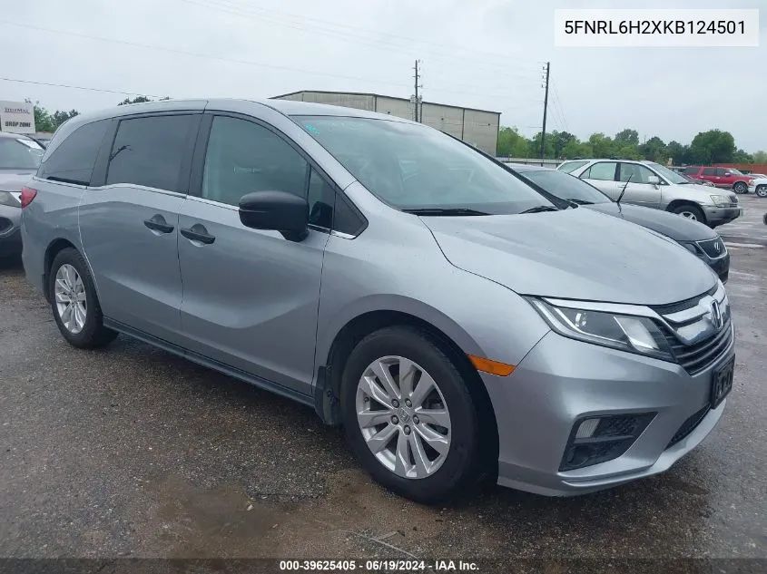 2019 Honda Odyssey Lx VIN: 5FNRL6H2XKB124501 Lot: 39625405