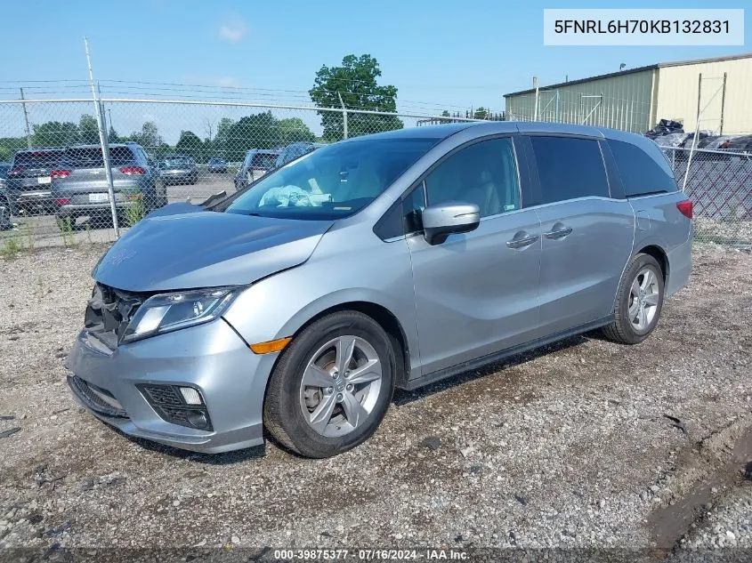 2019 Honda Odyssey Ex-L VIN: 5FNRL6H70KB132831 Lot: 39875377