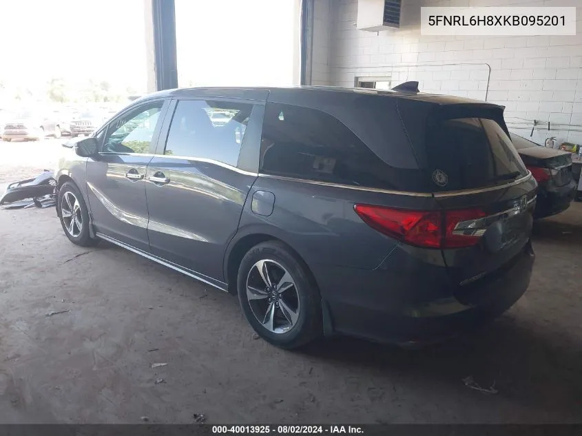 2019 Honda Odyssey Touring VIN: 5FNRL6H8XKB095201 Lot: 40013925