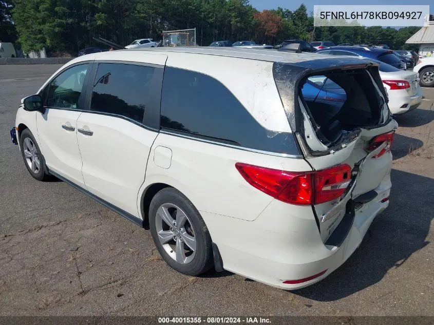 5FNRL6H78KB094927 2019 Honda Odyssey Ex-L