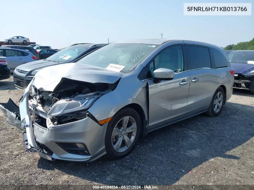 2019 Honda Odyssey Ex-L VIN: 5FNRL6H71KB013766 Lot: 40194034