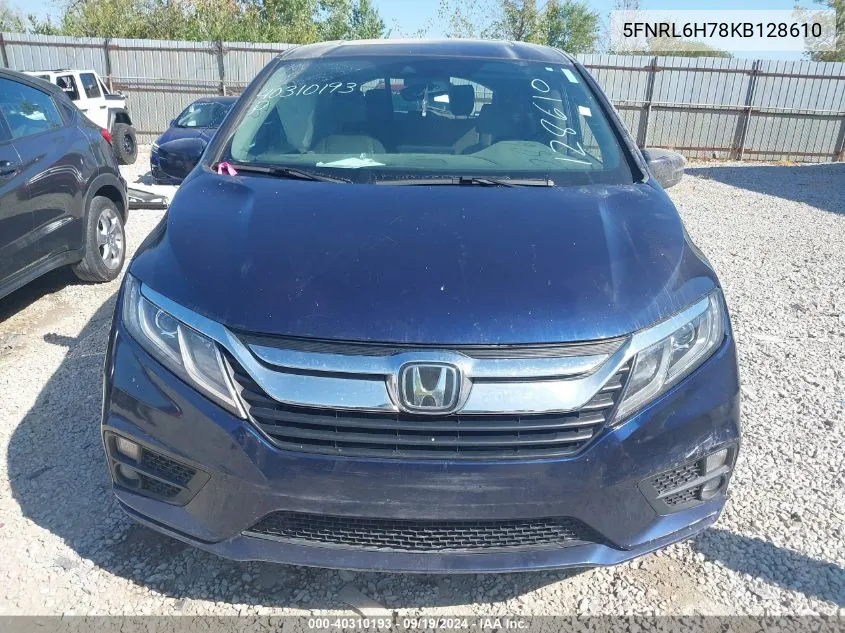 2019 Honda Odyssey Ex-L VIN: 5FNRL6H78KB128610 Lot: 40310193