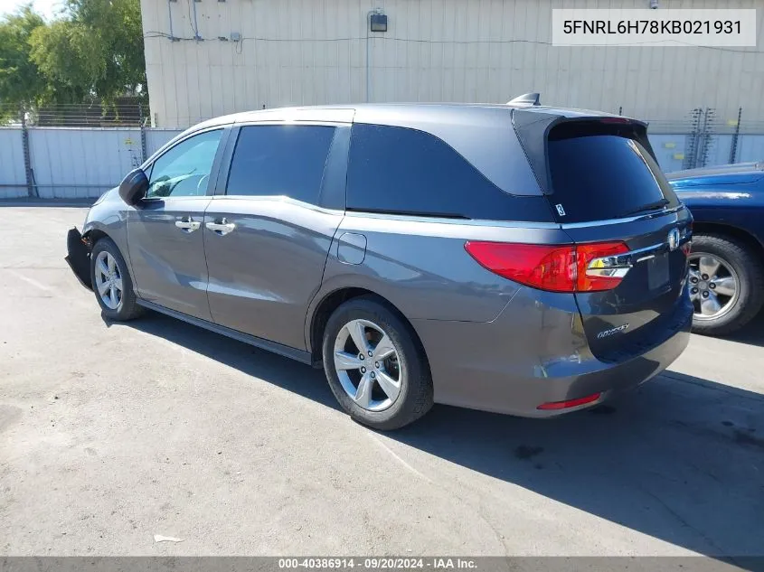 5FNRL6H78KB021931 2019 Honda Odyssey Ex-L