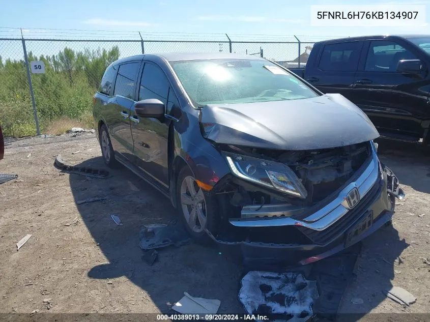 2019 Honda Odyssey Ex-L VIN: 5FNRL6H76KB134907 Lot: 40389013