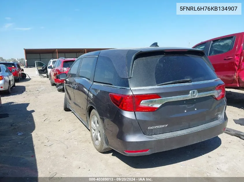 2019 Honda Odyssey Ex-L VIN: 5FNRL6H76KB134907 Lot: 40389013