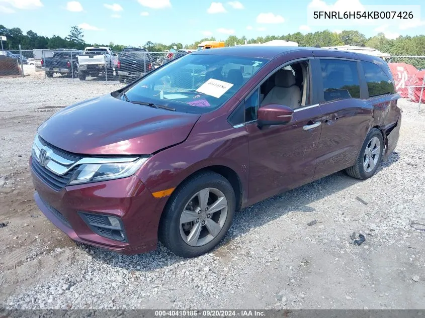 2019 Honda Odyssey Ex VIN: 5FNRL6H54KB007426 Lot: 40410186