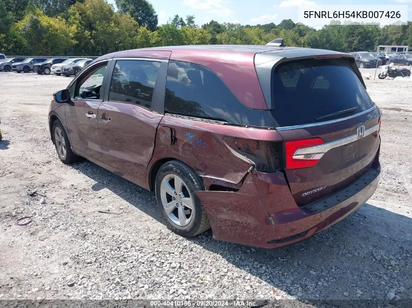 2019 Honda Odyssey Ex VIN: 5FNRL6H54KB007426 Lot: 40410186