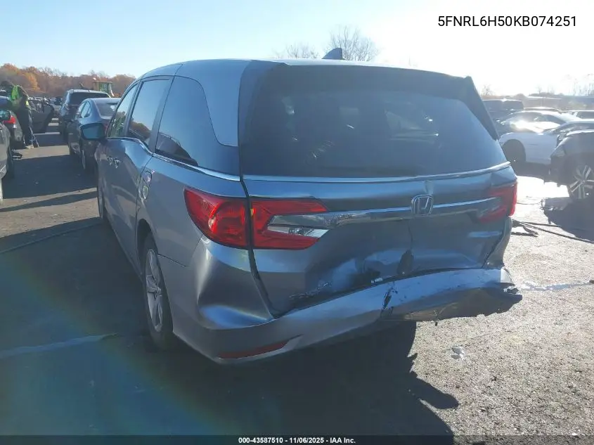5FNRL6H50KB074251 2019 Honda Odyssey Ex