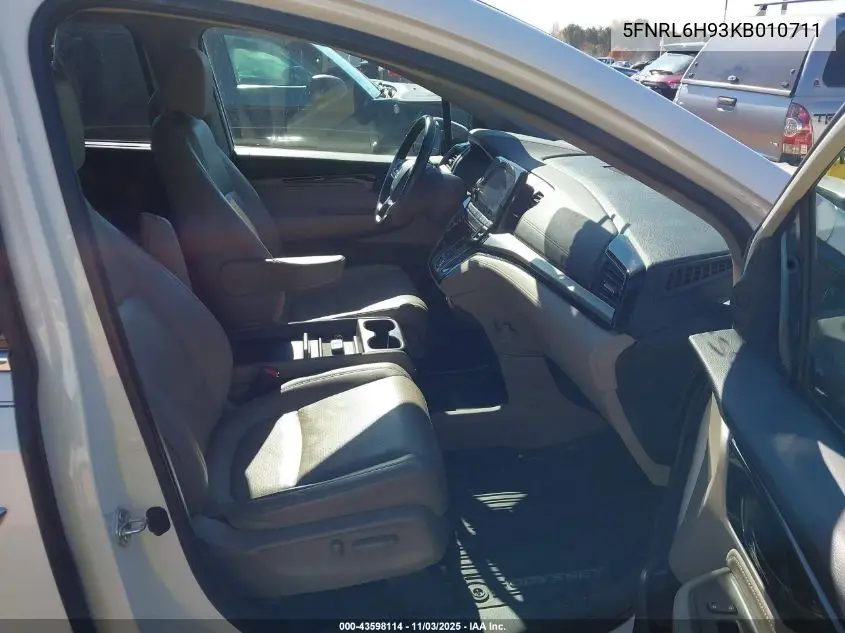 5FNRL6H93KB010711 2019 Honda Odyssey Elite