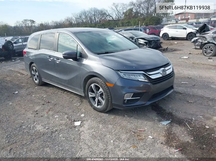 5FNRL6H87KB119938 2019 Honda Odyssey Touring
