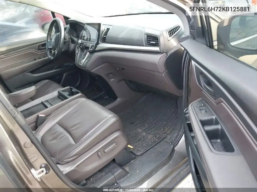 5FNRL6H72KB125881 2019 Honda Odyssey Ex-L