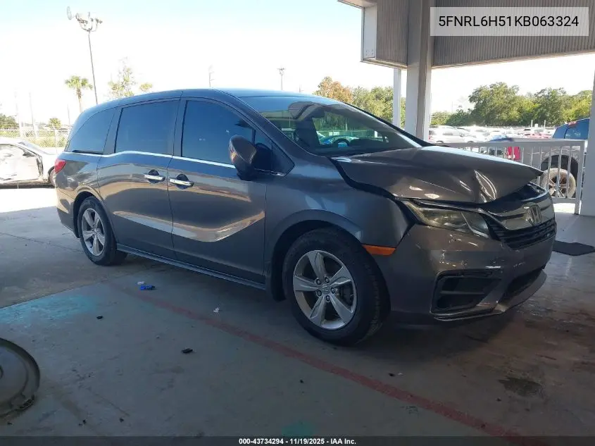 5FNRL6H51KB063324 2019 Honda Odyssey Ex