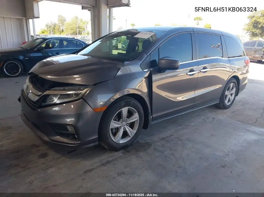 5FNRL6H51KB063324 2019 Honda Odyssey Ex