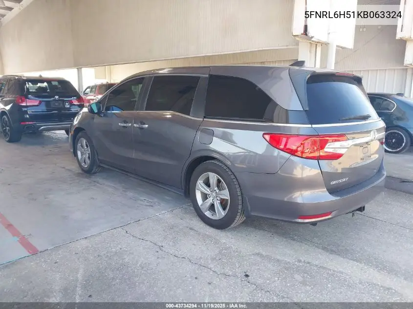 5FNRL6H51KB063324 2019 Honda Odyssey Ex