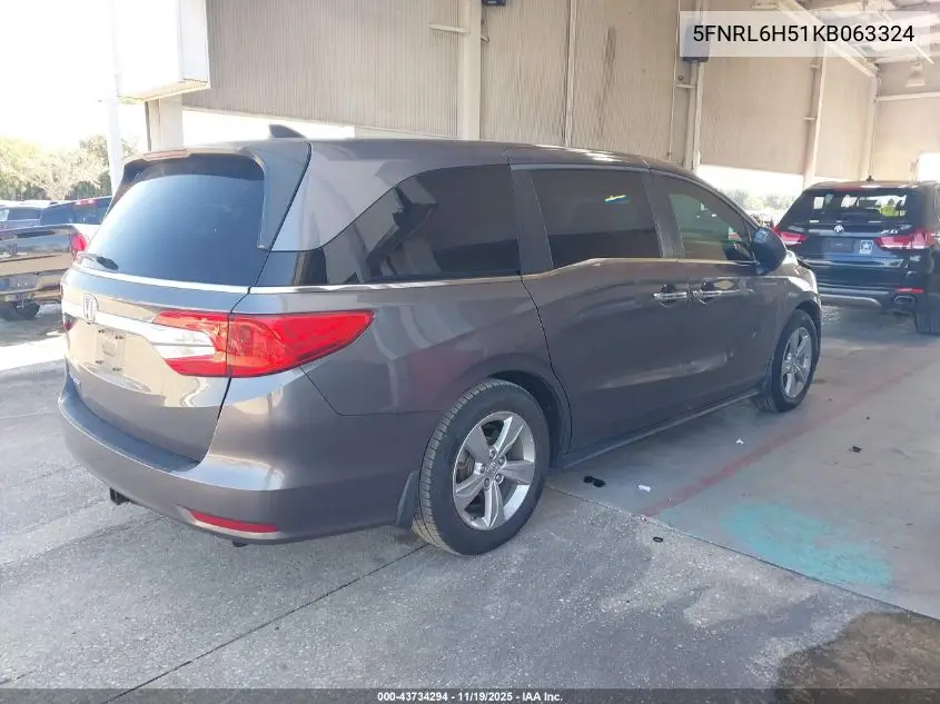 5FNRL6H51KB063324 2019 Honda Odyssey Ex