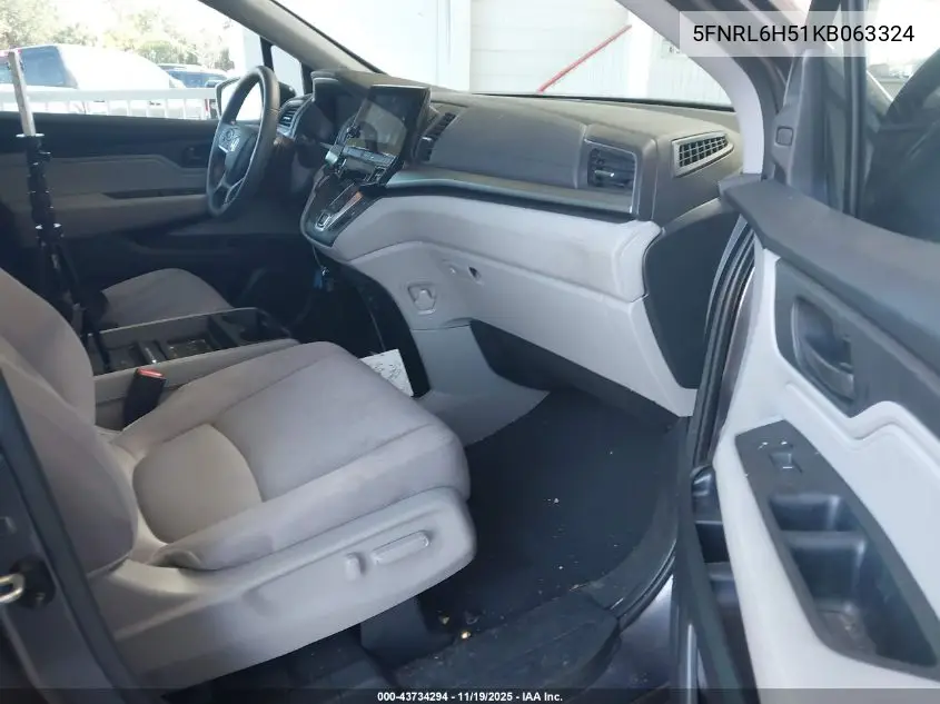 5FNRL6H51KB063324 2019 Honda Odyssey Ex