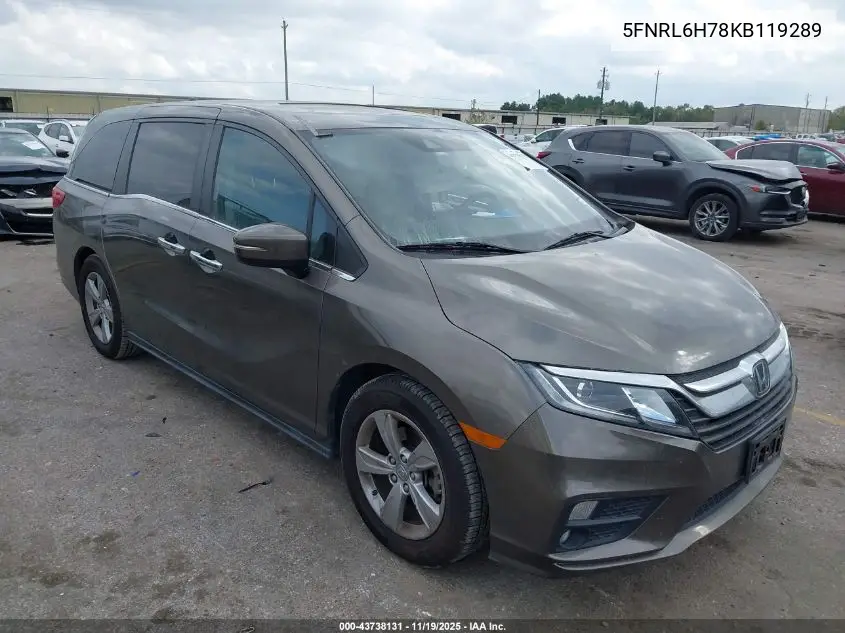 5FNRL6H78KB119289 2019 Honda Odyssey Ex-L