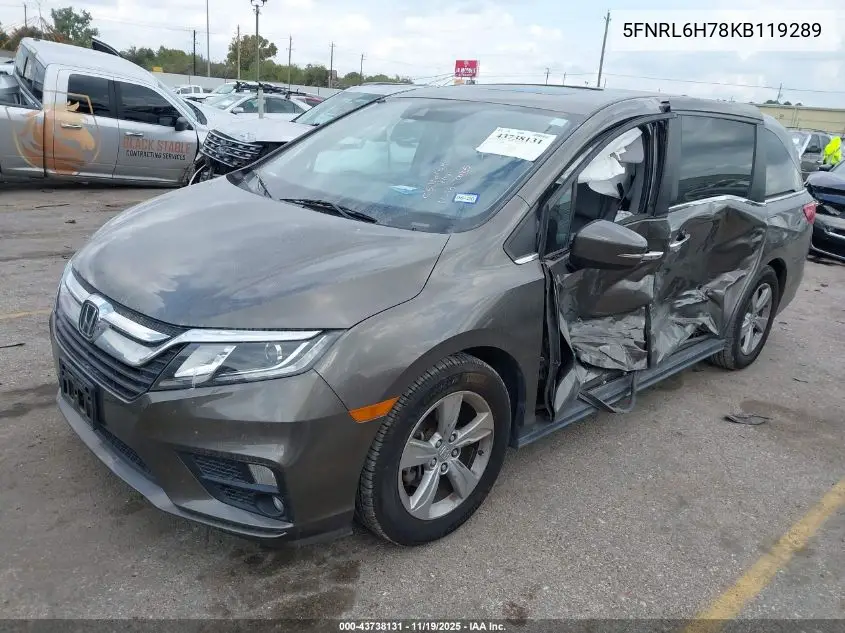 5FNRL6H78KB119289 2019 Honda Odyssey Ex-L