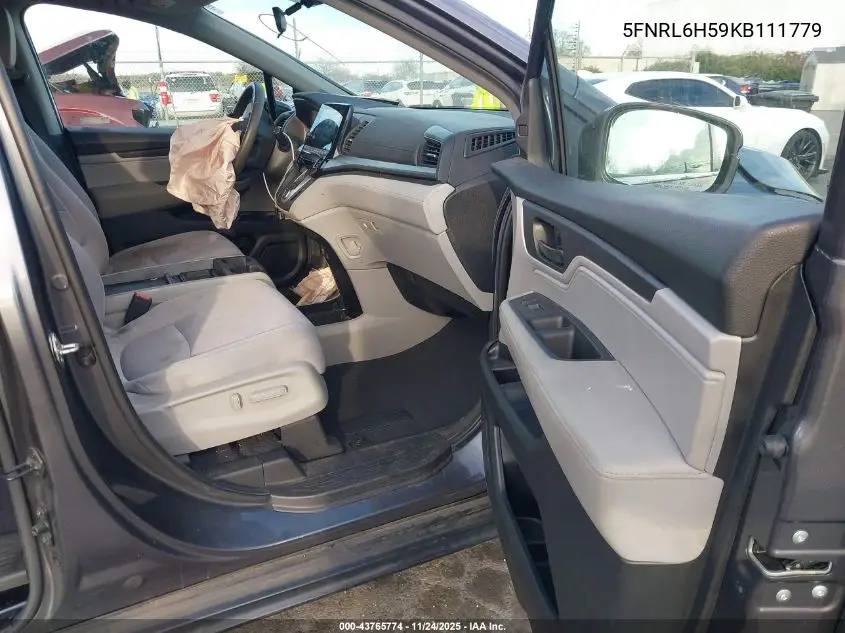 5FNRL6H59KB111779 2019 Honda Odyssey Ex