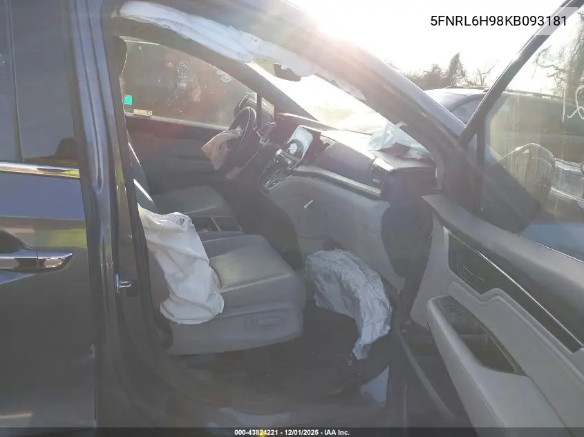 5FNRL6H98KB093181 2019 Honda Odyssey Elite