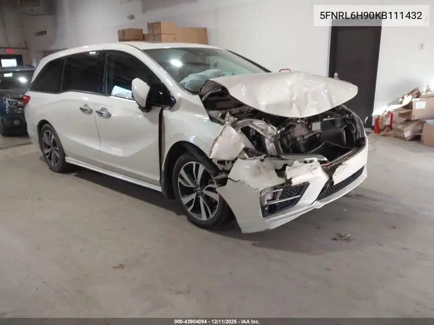 5FNRL6H90KB111432 2019 Honda Odyssey Elite