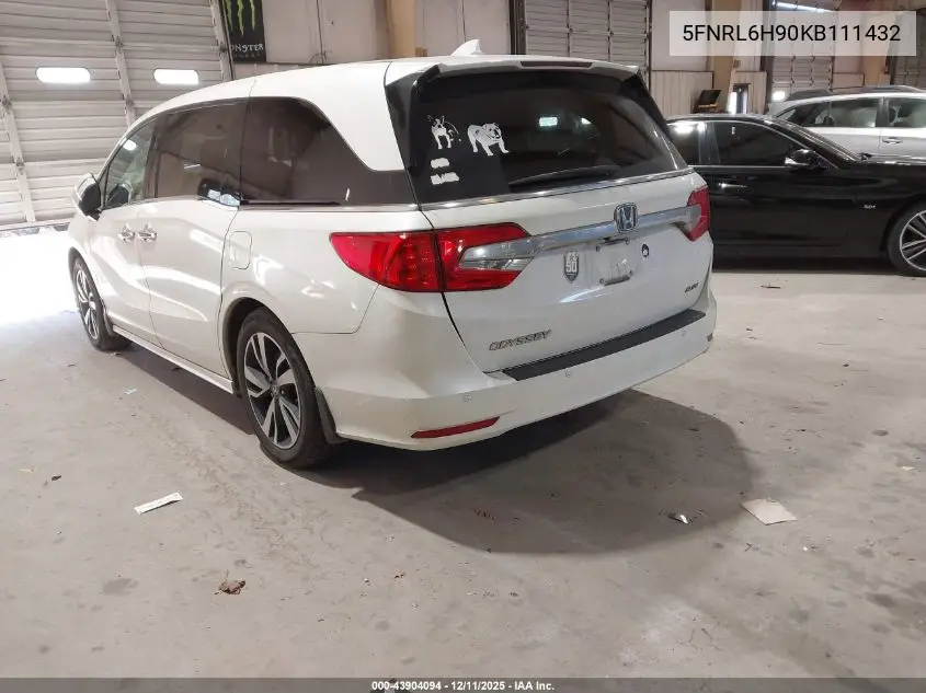 5FNRL6H90KB111432 2019 Honda Odyssey Elite