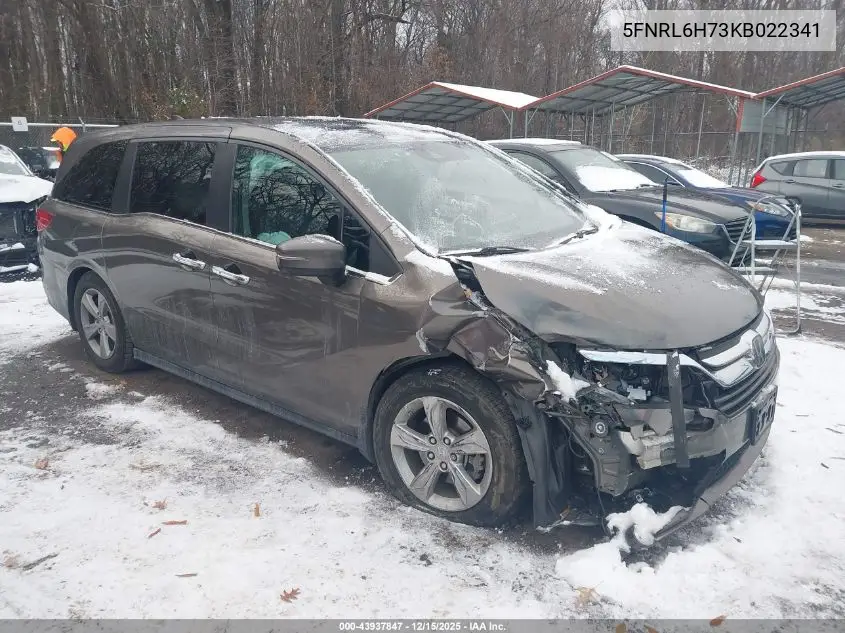 5FNRL6H73KB022341 2019 Honda Odyssey Ex-L