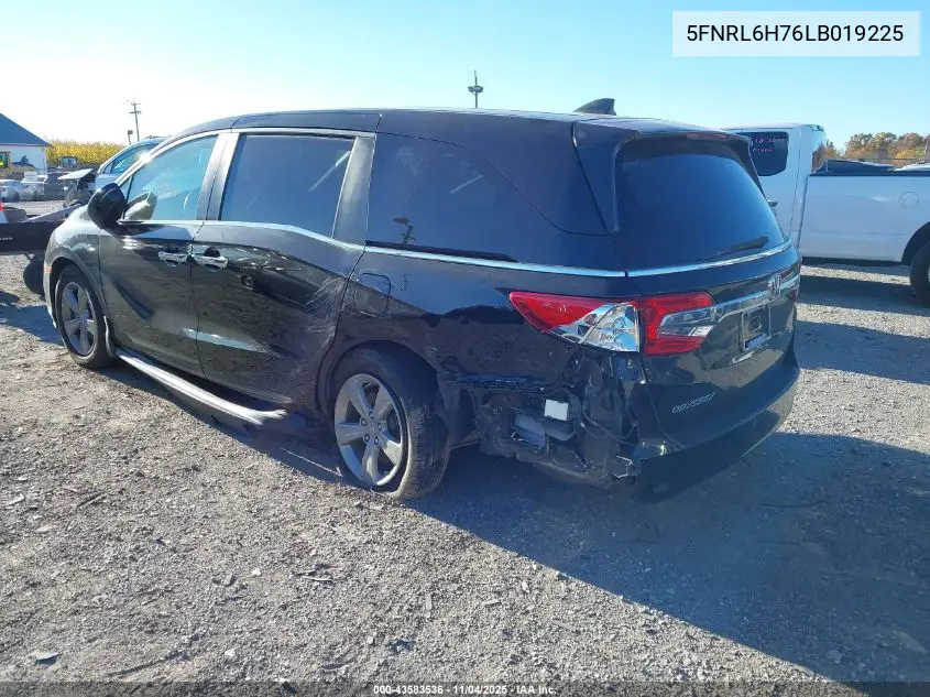 5FNRL6H76LB019225 2020 Honda Odyssey Ex-L/Ex-L W/Navi Res
