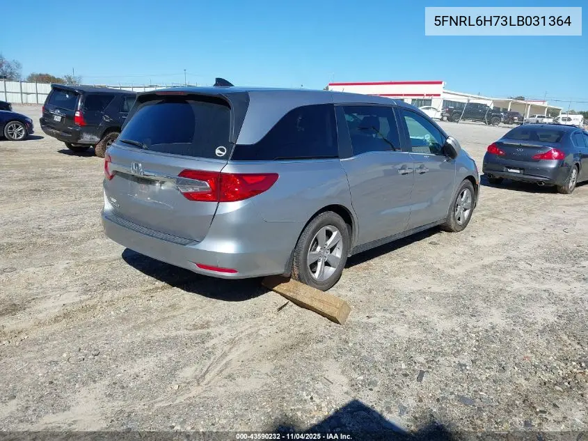 5FNRL6H73LB031364 2020 Honda Odyssey Ex-L/Ex-L W/Navi Res