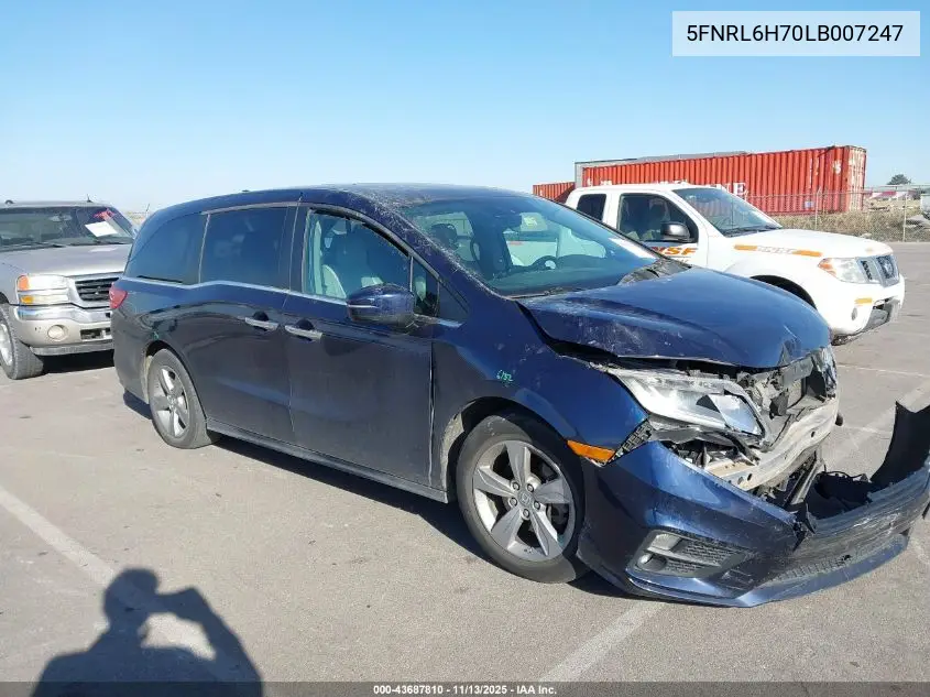 5FNRL6H70LB007247 2020 Honda Odyssey Ex-L/Ex-L W/Navi Res