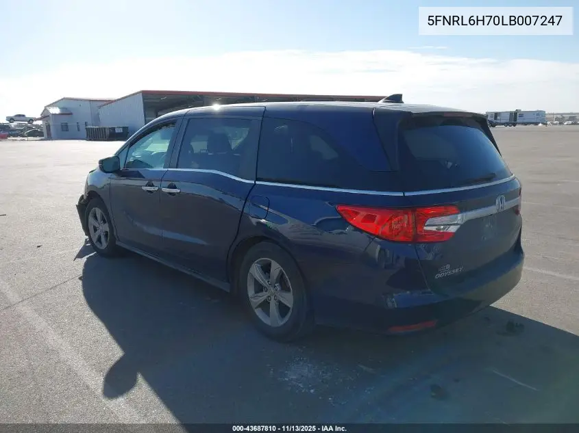 5FNRL6H70LB007247 2020 Honda Odyssey Ex-L/Ex-L W/Navi Res