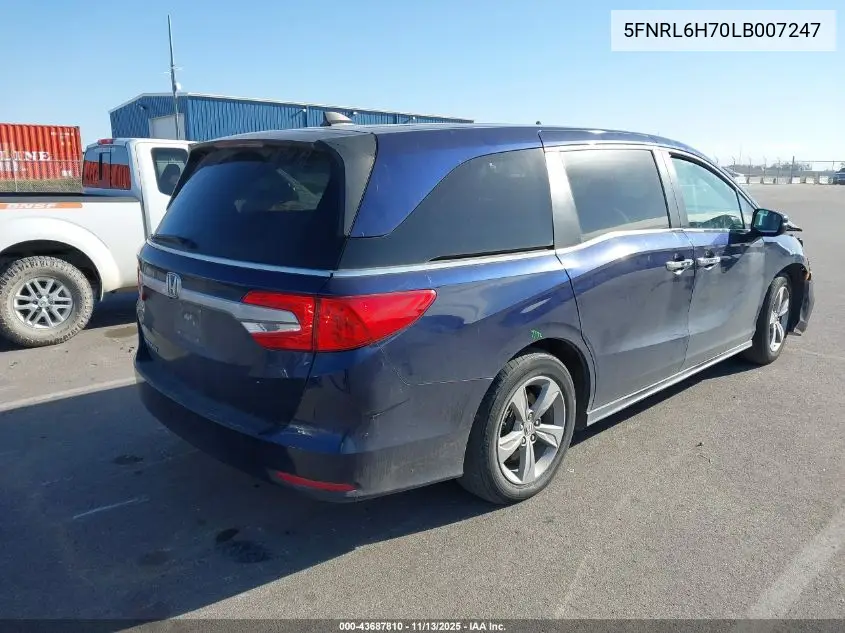 5FNRL6H70LB007247 2020 Honda Odyssey Ex-L/Ex-L W/Navi Res