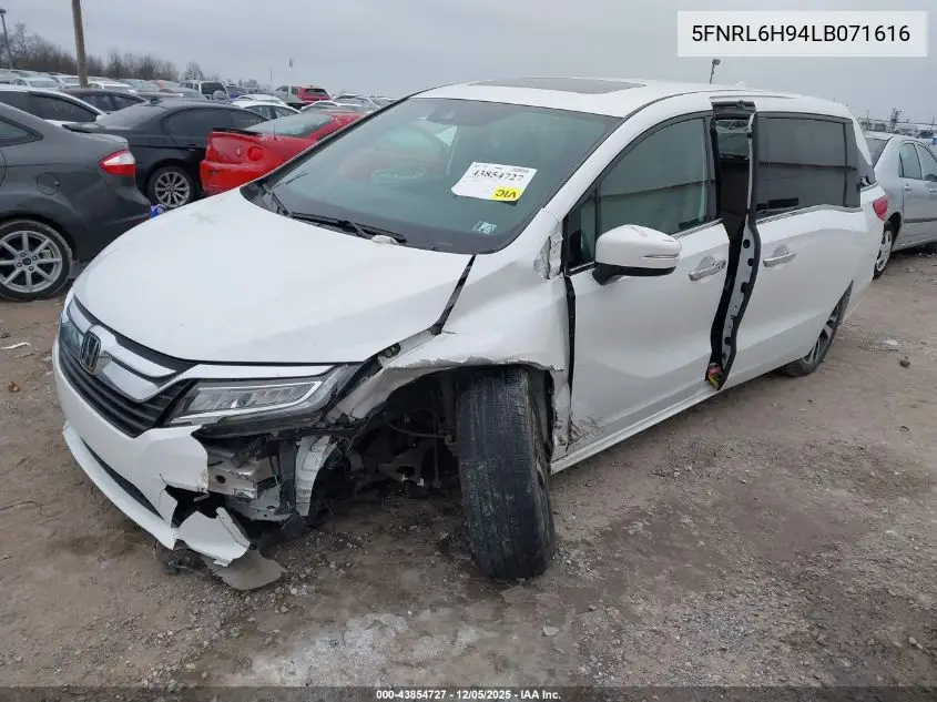 5FNRL6H94LB071616 2020 Honda Odyssey Elite