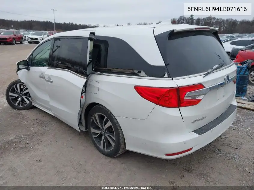 5FNRL6H94LB071616 2020 Honda Odyssey Elite