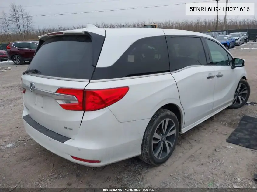 5FNRL6H94LB071616 2020 Honda Odyssey Elite