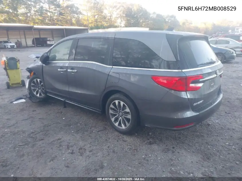 5FNRL6H72MB008529 2021 Honda Odyssey Ex-L