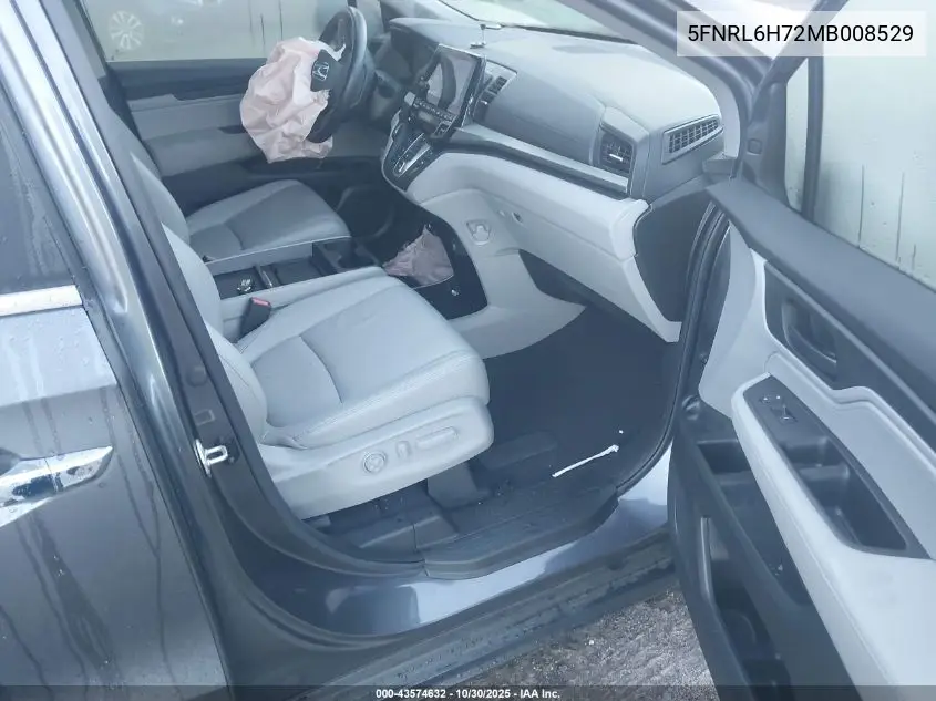 5FNRL6H72MB008529 2021 Honda Odyssey Ex-L