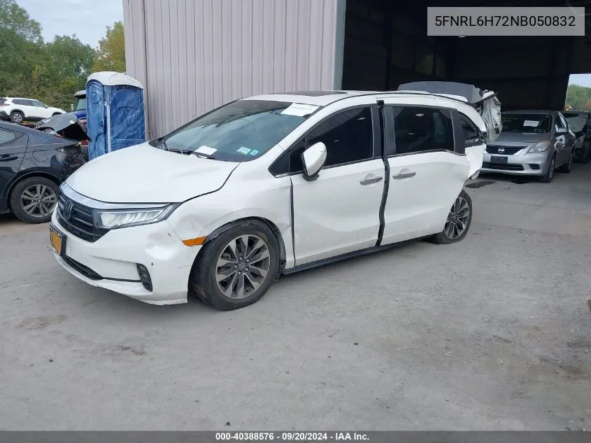 5FNRL6H72NB050832 2022 Honda Odyssey Ex-L