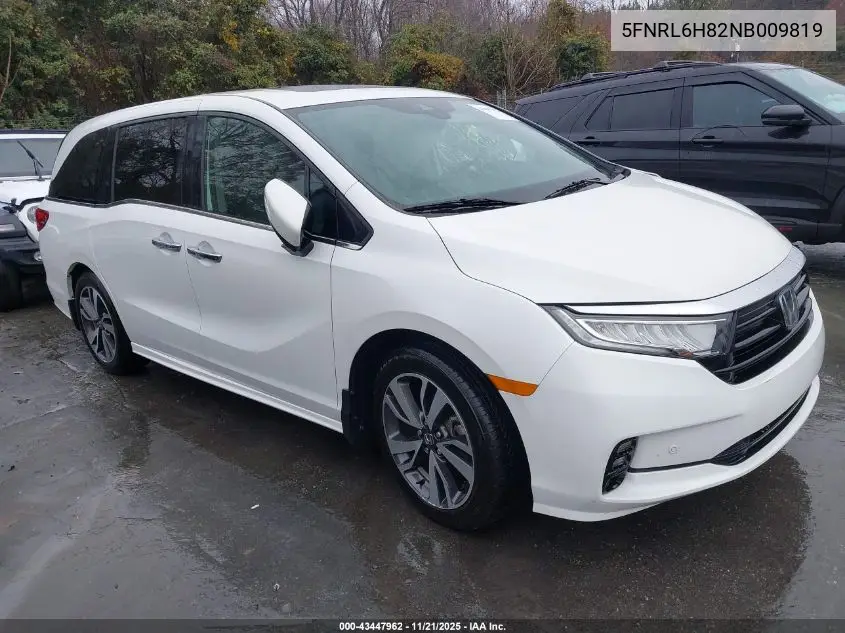 5FNRL6H82NB009819 2022 Honda Odyssey Touring