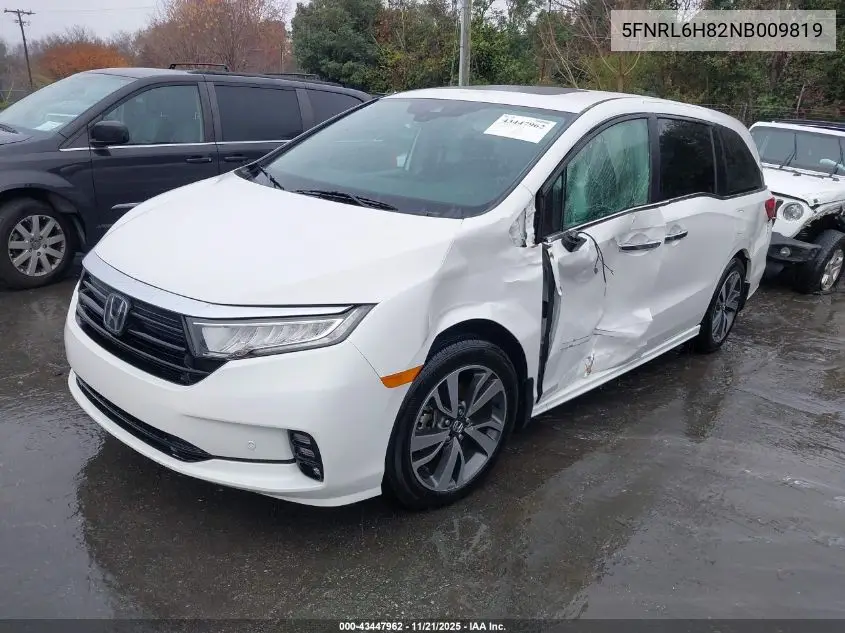 5FNRL6H82NB009819 2022 Honda Odyssey Touring