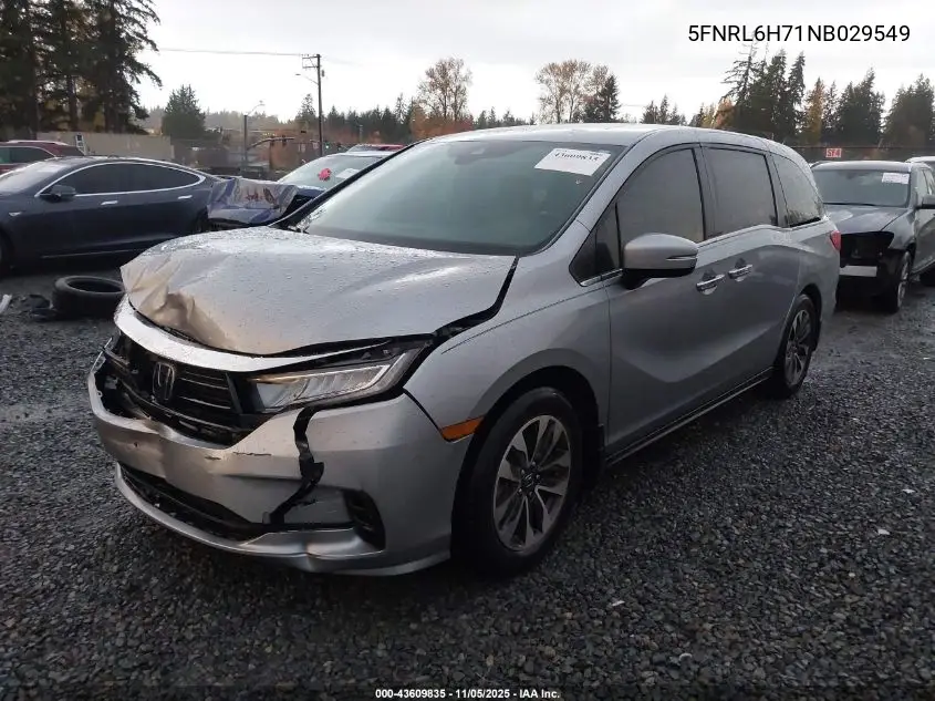 5FNRL6H71NB029549 2022 Honda Odyssey Ex-L