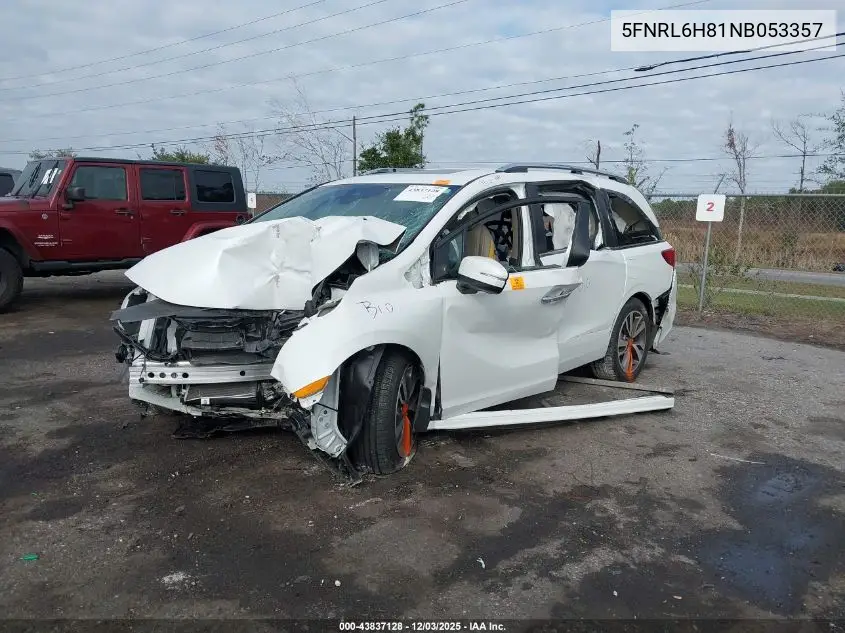 5FNRL6H81NB053357 2022 Honda Odyssey Touring