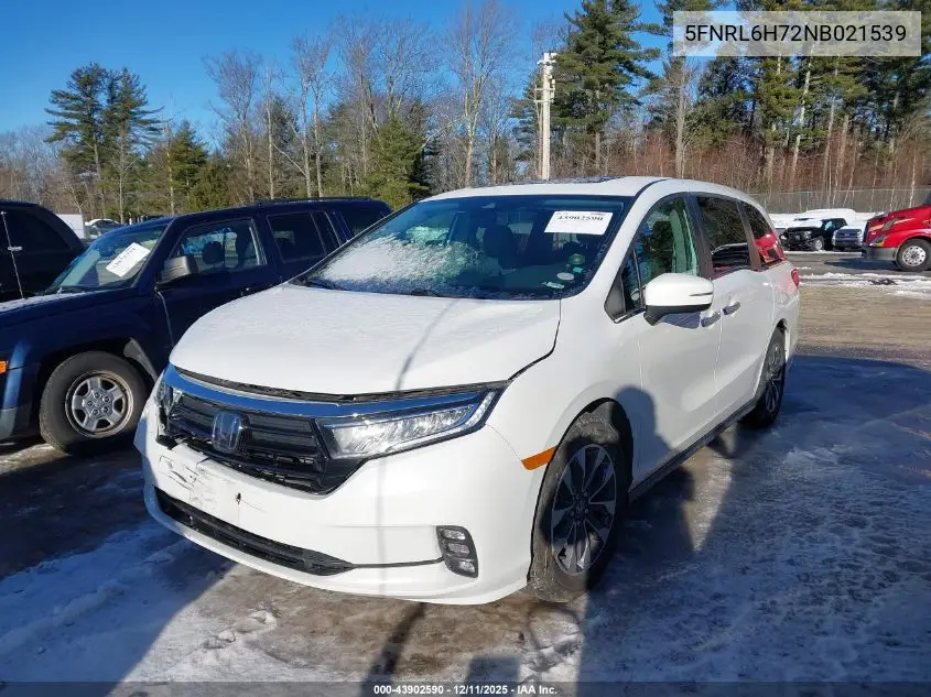 5FNRL6H72NB021539 2022 Honda Odyssey Ex-L
