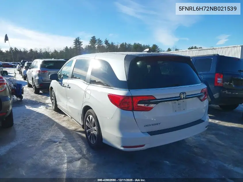5FNRL6H72NB021539 2022 Honda Odyssey Ex-L
