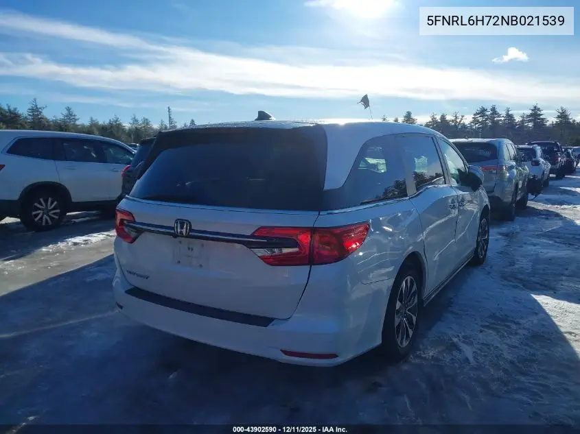 5FNRL6H72NB021539 2022 Honda Odyssey Ex-L