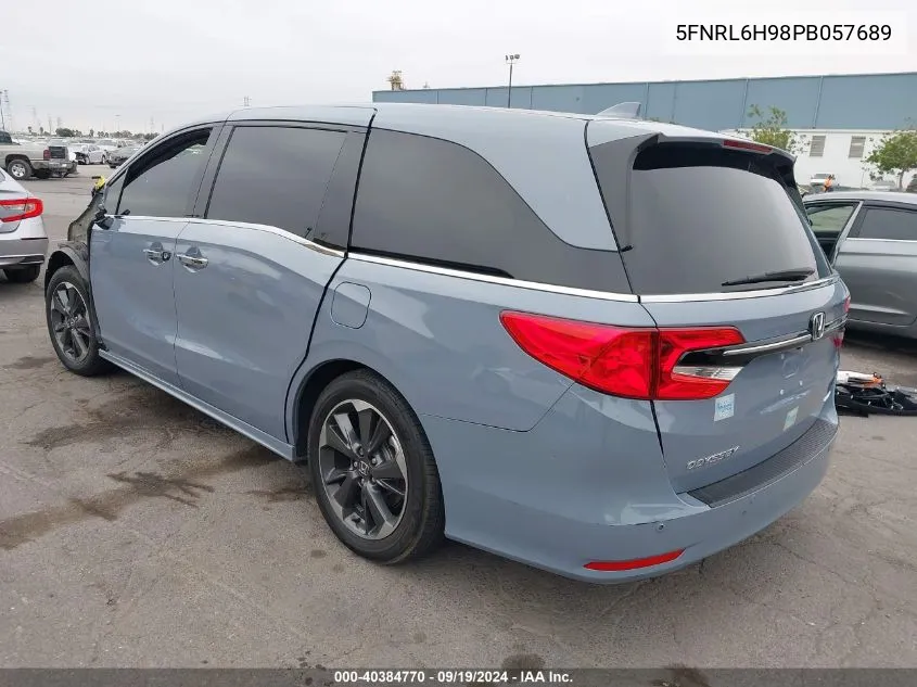 2023 Honda Odyssey Elite VIN: 5FNRL6H98PB057689 Lot: 40384770